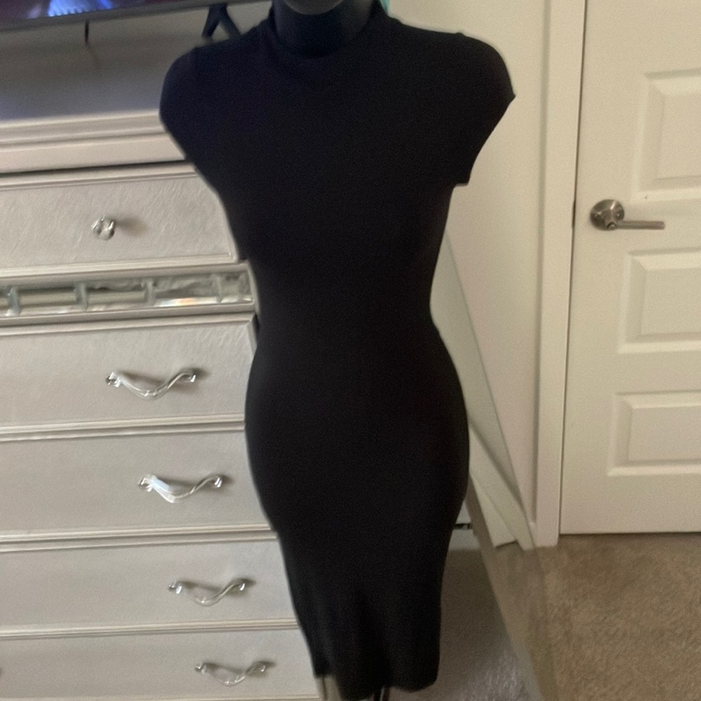 Black midi dress